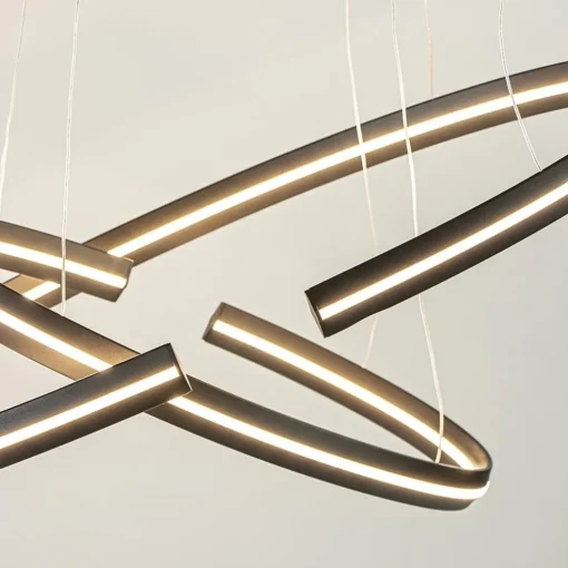 Hanglamp ovaal dubbel zwart