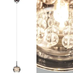 Hanglamp Pearl klein chroom + smoke glas