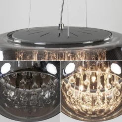 Hanglamp Pearl Raindrops smokey glas
