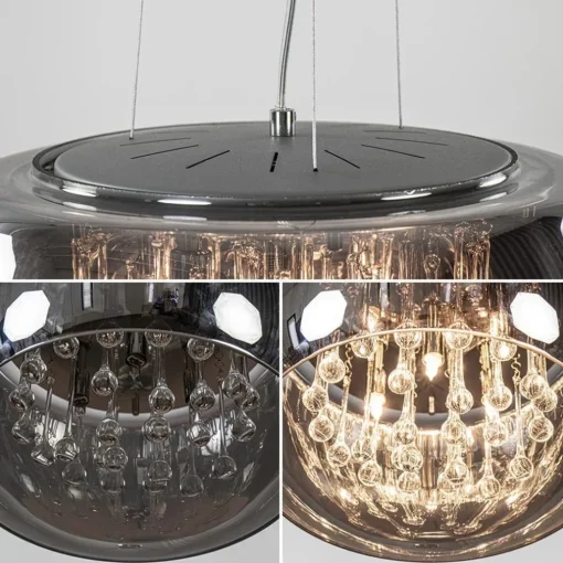 Hanglamp Pearl Raindrops smokey glas