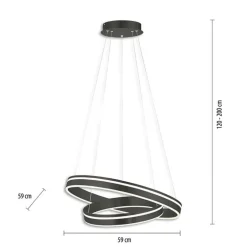 Hanglamp Q-Vito dubbel zwart + remote cct