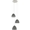 Hanglamp rond 3-lichts zwart draad/glas