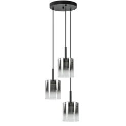 Hanglamp Salerno 3L zwart/gradient smoke