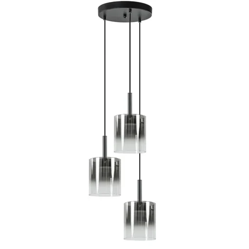 Hanglamp Salerno 3L zwart/gradient smoke