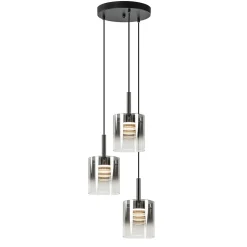 Hanglamp Salerno 3L zwart/gradient smoke