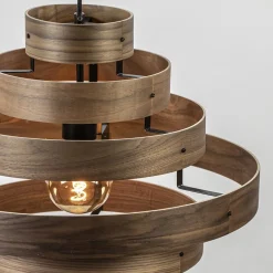 Hanglamp Walnut  zwart / walnoot hout