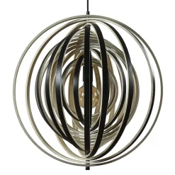 Hanglamp Woody 59 zwart/naturel hout