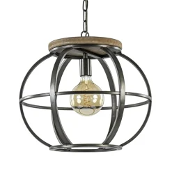 Hanglamp zwart industrieel open frame