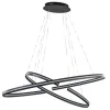 Hanglamp zwart 2x ledband ovaal