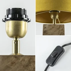 Houten lampvoet Cumani met bronzen fitting
