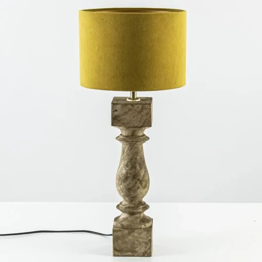 Houten lampvoet Cumani met bronzen fitting