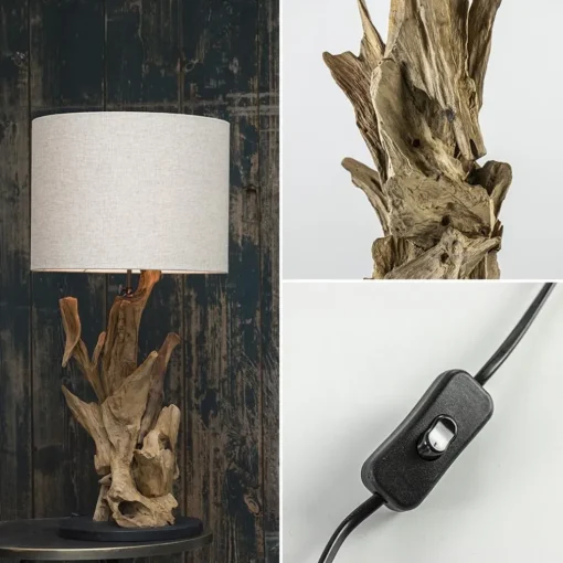Houten lampvoet Ikal Light and Living exclusief kap