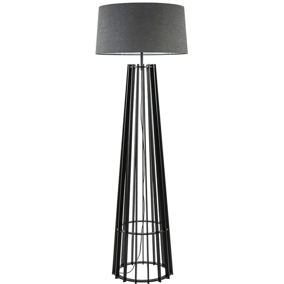 Houten lampvoet mat zwart exclusief kap