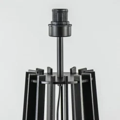 Houten lampvoet mat zwart exclusief kap