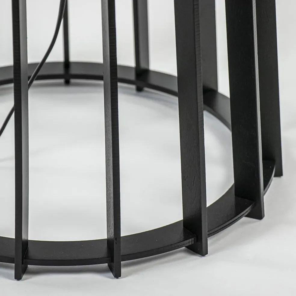 Houten lampvoet mat zwart exclusief kap