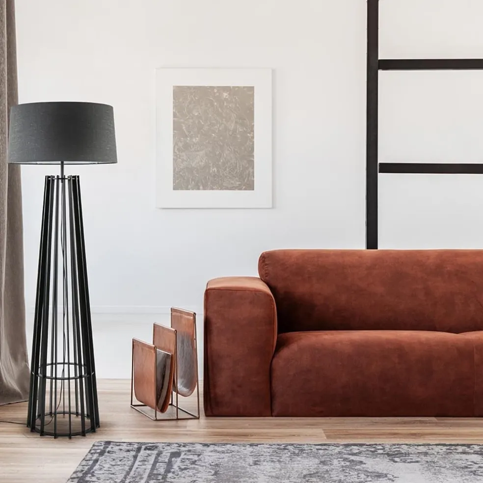 Houten lampvoet mat zwart exclusief kap