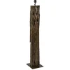 Houten vloerlamp met brons excl. kap