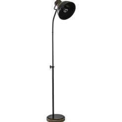 Industrieel landelijke vloerlamp Jody zink met hout
