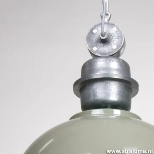 Industriele hanglamp olijf metaal Bikkel