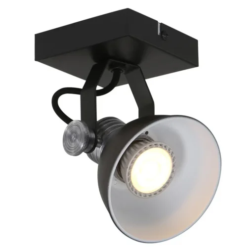 Industriële plafond/wandspot zwart inclusief LED