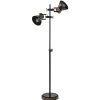Industriële vloerlamp Jody metaal met hout