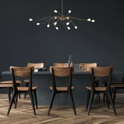 Klassieke eettafelhanglamp brons met wit glas dim to warm