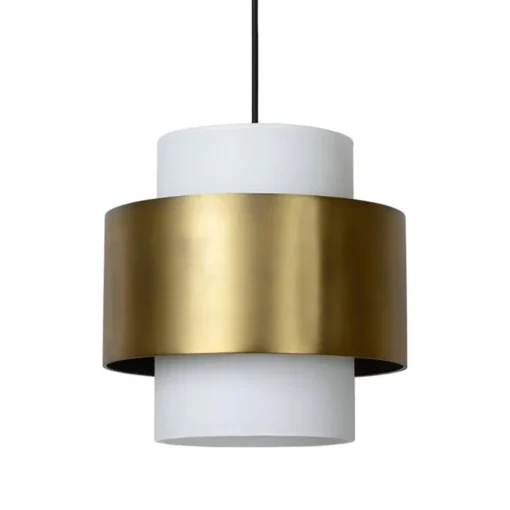Klassieke hanglamp opaal glas met mat goud