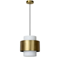 Klassieke hanglamp opaal glas met mat goud