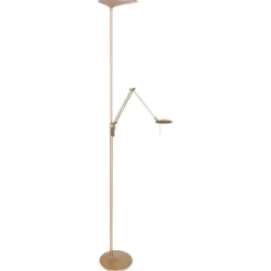 Klassieke LED vloerlamp met uplighter en leeslamp