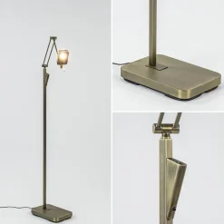 Klassieke leeslamp met dimbaar LED donker brons