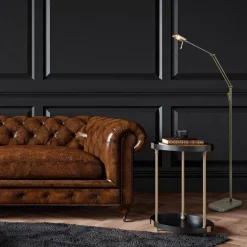 Klassieke leeslamp met dimbaar LED donker brons