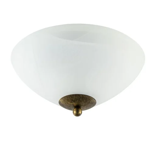 Klassieke plafondlamp gevlamd glas met brons 30 cm