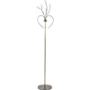 Klassieke vloerlamp brons met wit gevlamd glas en dimbaar LED