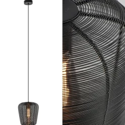 Kleine draad hanglamp Adeta mat zwart