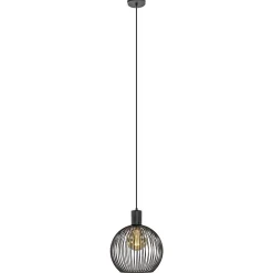 Kleine draad hanglamp mat zwart 30 cm