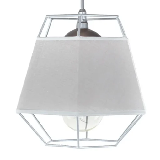 Kleine grijze hanglamp draad met stof