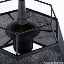 Kleine hanglamp draad zwart met stof