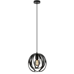 Kleine hanglamp rond mat zwart