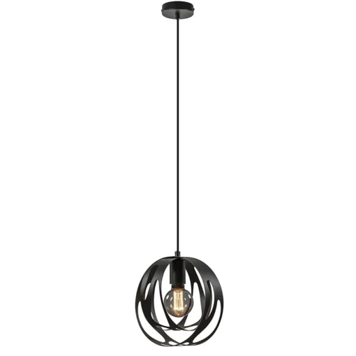 Kleine hanglamp rond mat zwart