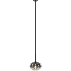Kleine hanglamp smoke glas gradient met zwart