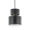 Kleine hanglamp zwart met goud accent