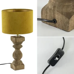Kleine lampvoet Cumani hout light and Living