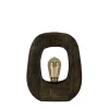 Kleine tafellamp Kelafo hout chocolade bruin
