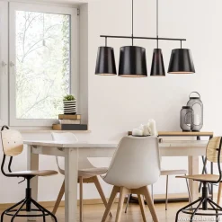 4-L Hanglamp met zwarte kappen