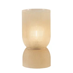 L&L grote ribglas tafellamp peach op batterijen Phoebe