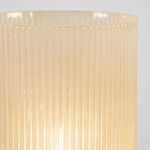 L&L grote ribglas tafellamp peach op batterijen Phoebe