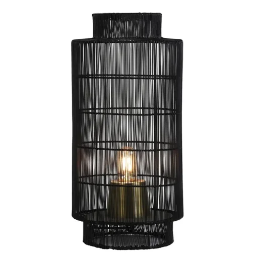 L&L tafellamp Gruaro zwart draad