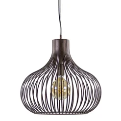 Landelijke draadlamp-hanglamp bruin 48cm