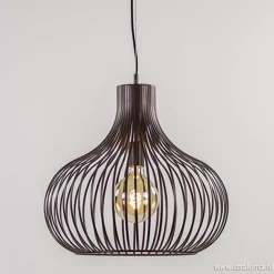 Landelijke draadlamp-hanglamp bruin 48cm