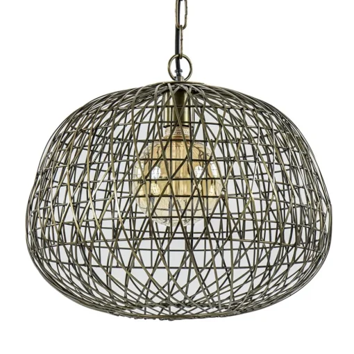 Landelijke hanglamp Alwina antiek brons L&L